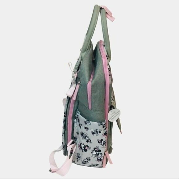 New! Disney Baby Minnie Mouse Multi-Piece Diaper Backpack Changing Pad Bag Set - Picture 3 of 16